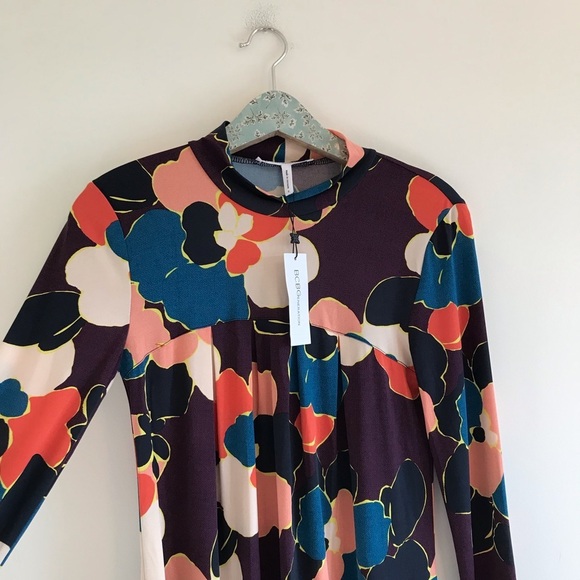 NWT BCBGeneration Pleated Floral A-Line Dress - Picture 4 of 7